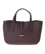 OZ5AD28089 eur3(エウルキューブ) 【2WAY】フェイクレザースクエアデザインバッグ ブラウン