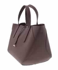 OZ5AD28089 eur3(エウルキューブ) 【2WAY】フェイクレザースクエアデザインバッグ ブラウン