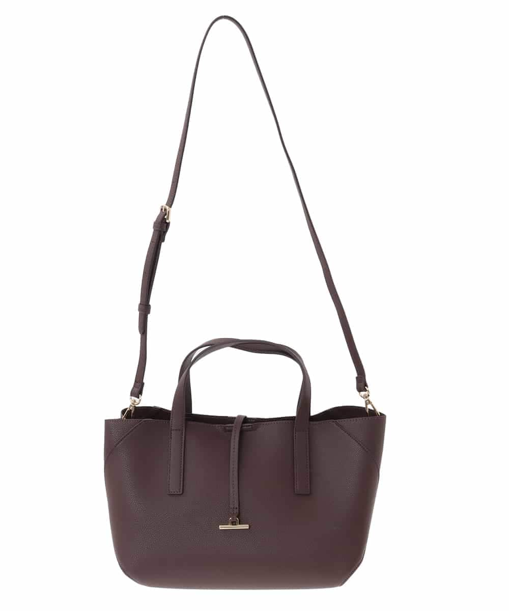 OZ5AD28089 eur3(エウルキューブ) 【2WAY】フェイクレザースクエアデザインバッグ ブラウン