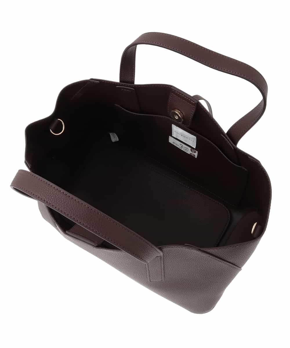 OZ5AD28089 eur3(エウルキューブ) 【2WAY】フェイクレザースクエアデザインバッグ ブラウン