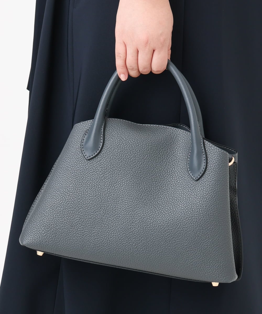 OZ5BD29089 eur3(エウルキューブ) 【2WAY】レザー調コンパクトトートバッグ グレー