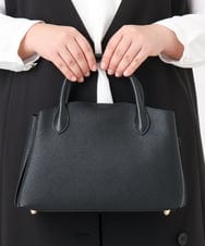 OZ5BD29089 eur3(エウルキューブ) 【2WAY】レザー調コンパクトトートバッグ ブラック