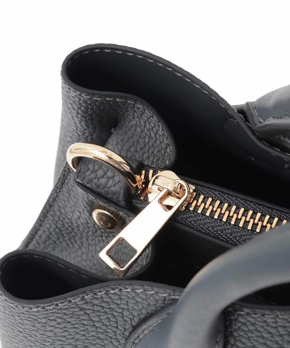 OZ5BD29089 eur3(エウルキューブ) 【2WAY】レザー調コンパクトトートバッグ グレー