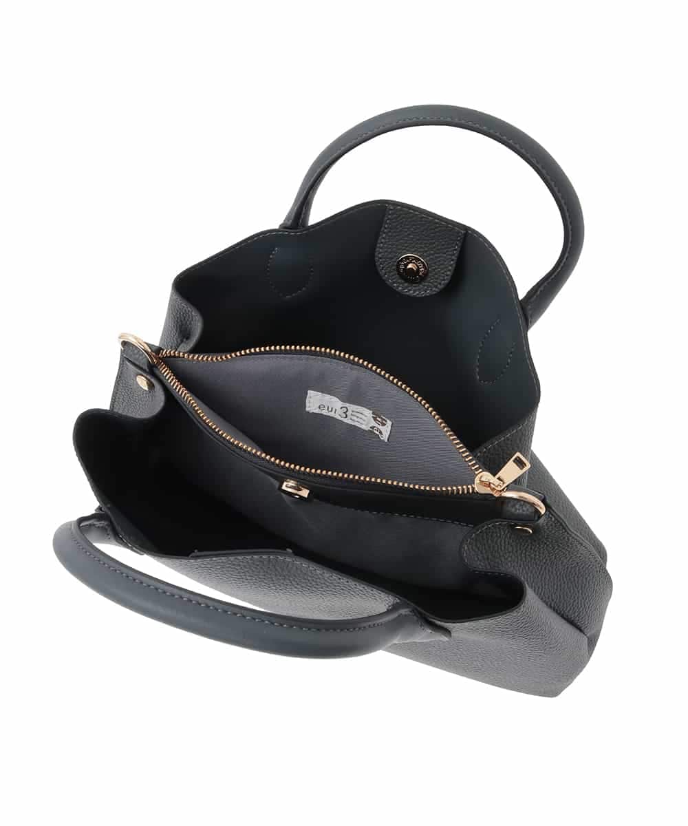 OZ5BD29089 eur3(エウルキューブ) 【2WAY】レザー調コンパクトトートバッグ グレー