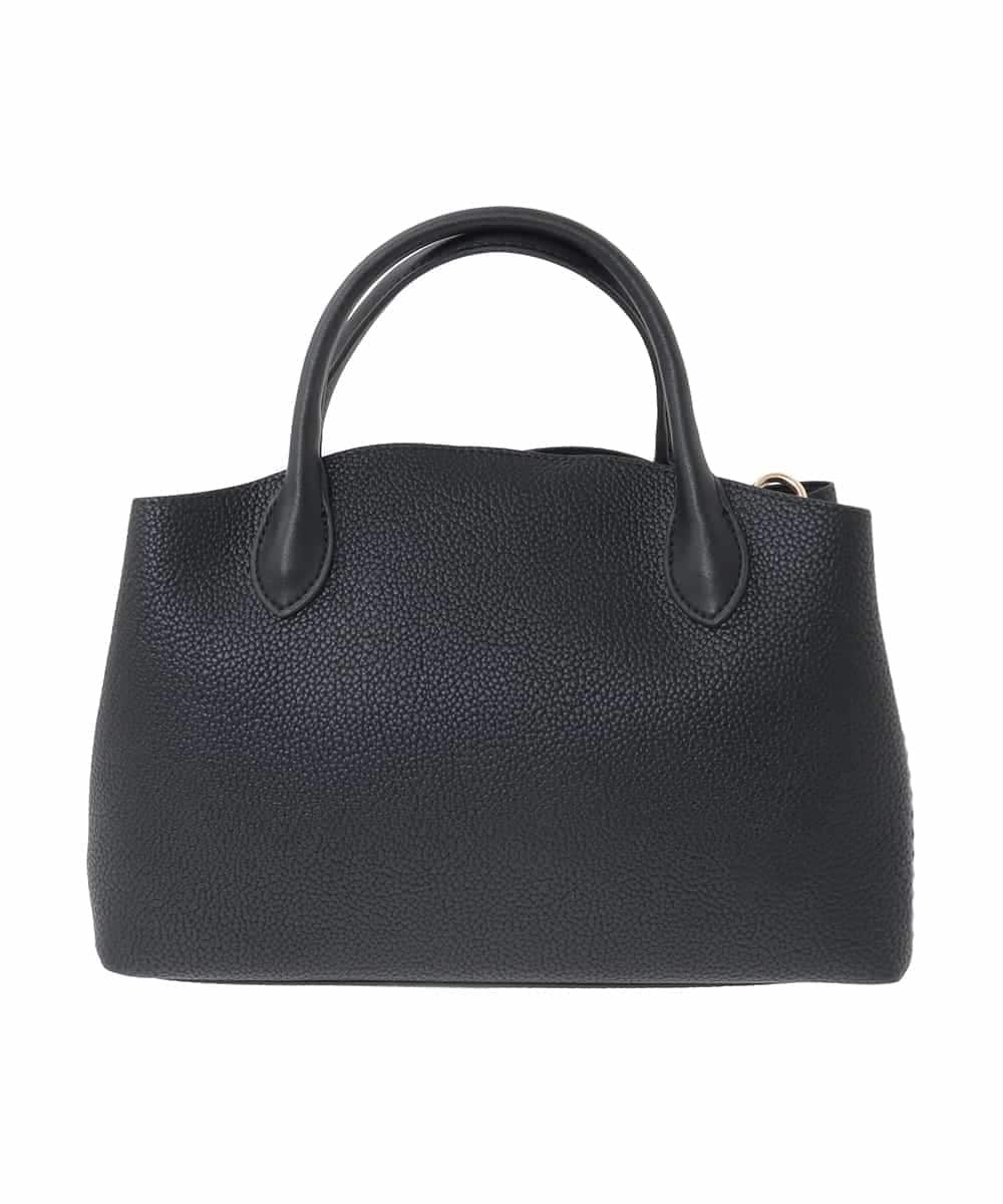 OZ5BD29089 eur3(エウルキューブ) 【2WAY】レザー調コンパクトトートバッグ ブラック