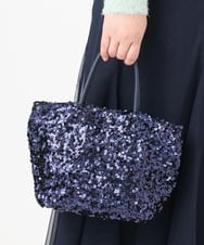 OZ5BD30054 eur3(エウルキューブ) 【2WAY】スパンコールミニトートバッグ ネイビー