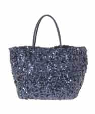 OZ5BD30054 eur3(エウルキューブ) 【2WAY】スパンコールミニトートバッグ ネイビー