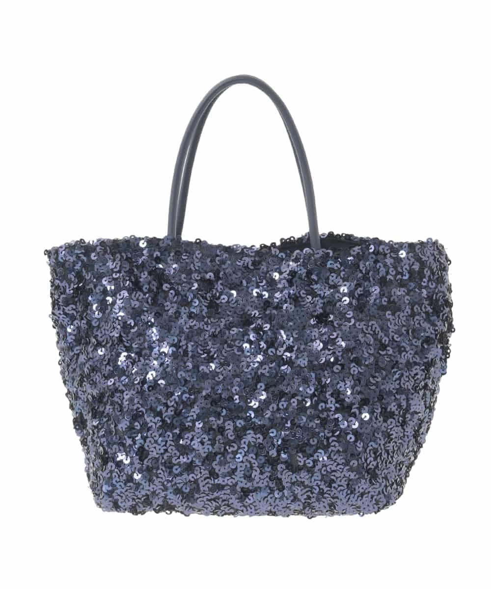 OZ5BD30054 eur3(エウルキューブ) 【2WAY】スパンコールミニトートバッグ ネイビー