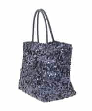 OZ5BD30054 eur3(エウルキューブ) 【2WAY】スパンコールミニトートバッグ ネイビー