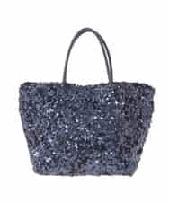 OZ5BD30054 eur3(エウルキューブ) 【2WAY】スパンコールミニトートバッグ ネイビー