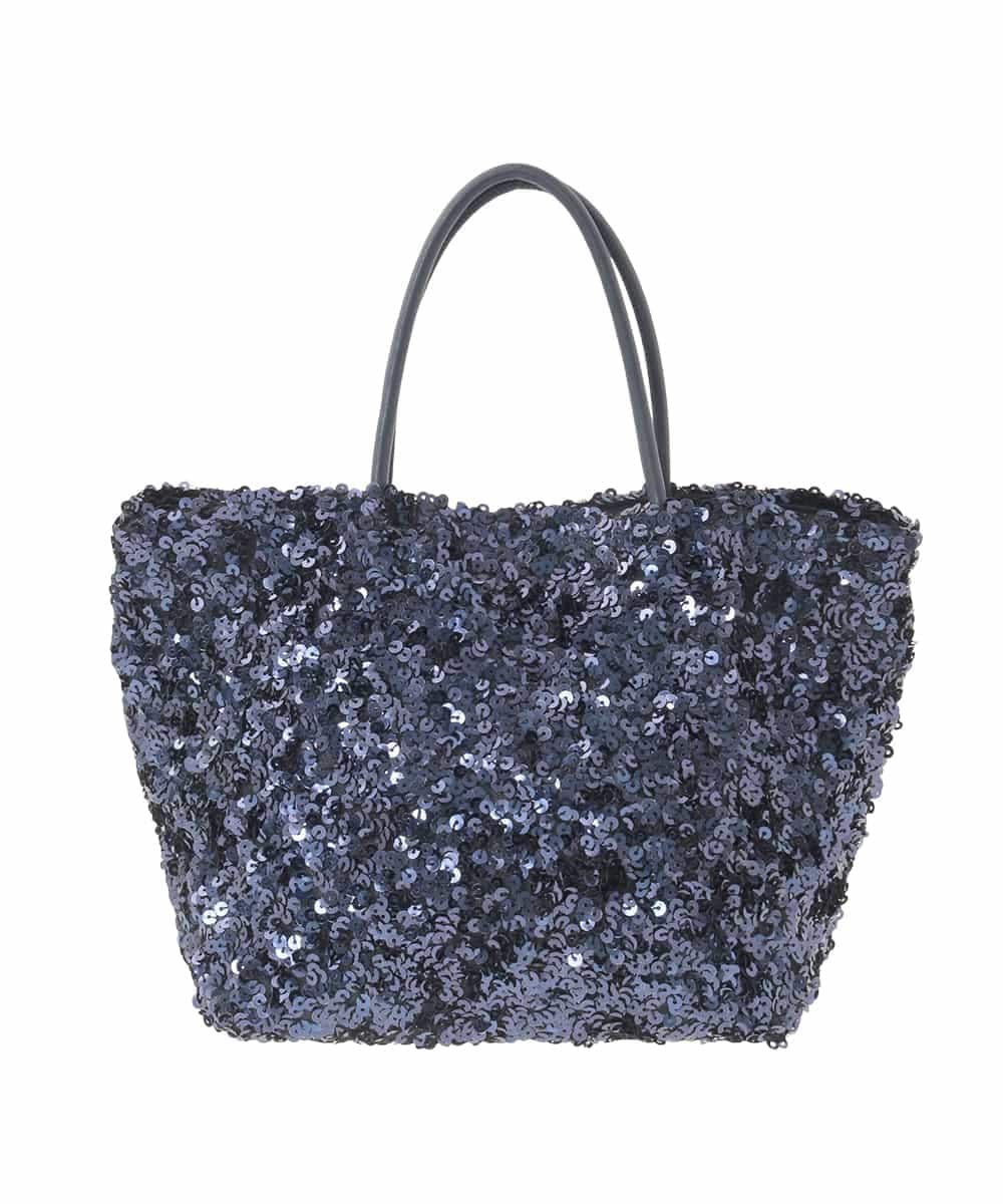 OZ5BD30054 eur3(エウルキューブ) 【2WAY】スパンコールミニトートバッグ ネイビー