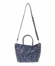 OZ5BD30054 eur3(エウルキューブ) 【2WAY】スパンコールミニトートバッグ ネイビー