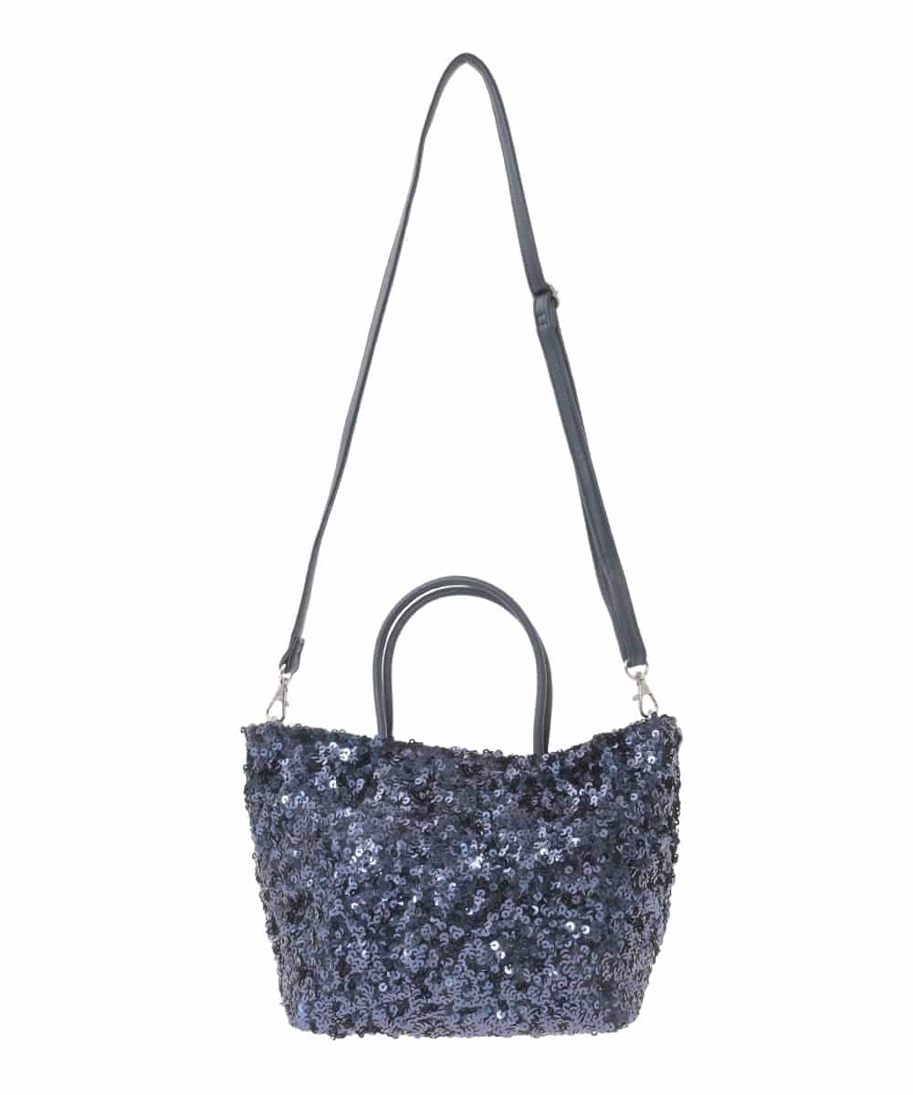 OZ5BD30054 eur3(エウルキューブ) 【2WAY】スパンコールミニトートバッグ ネイビー