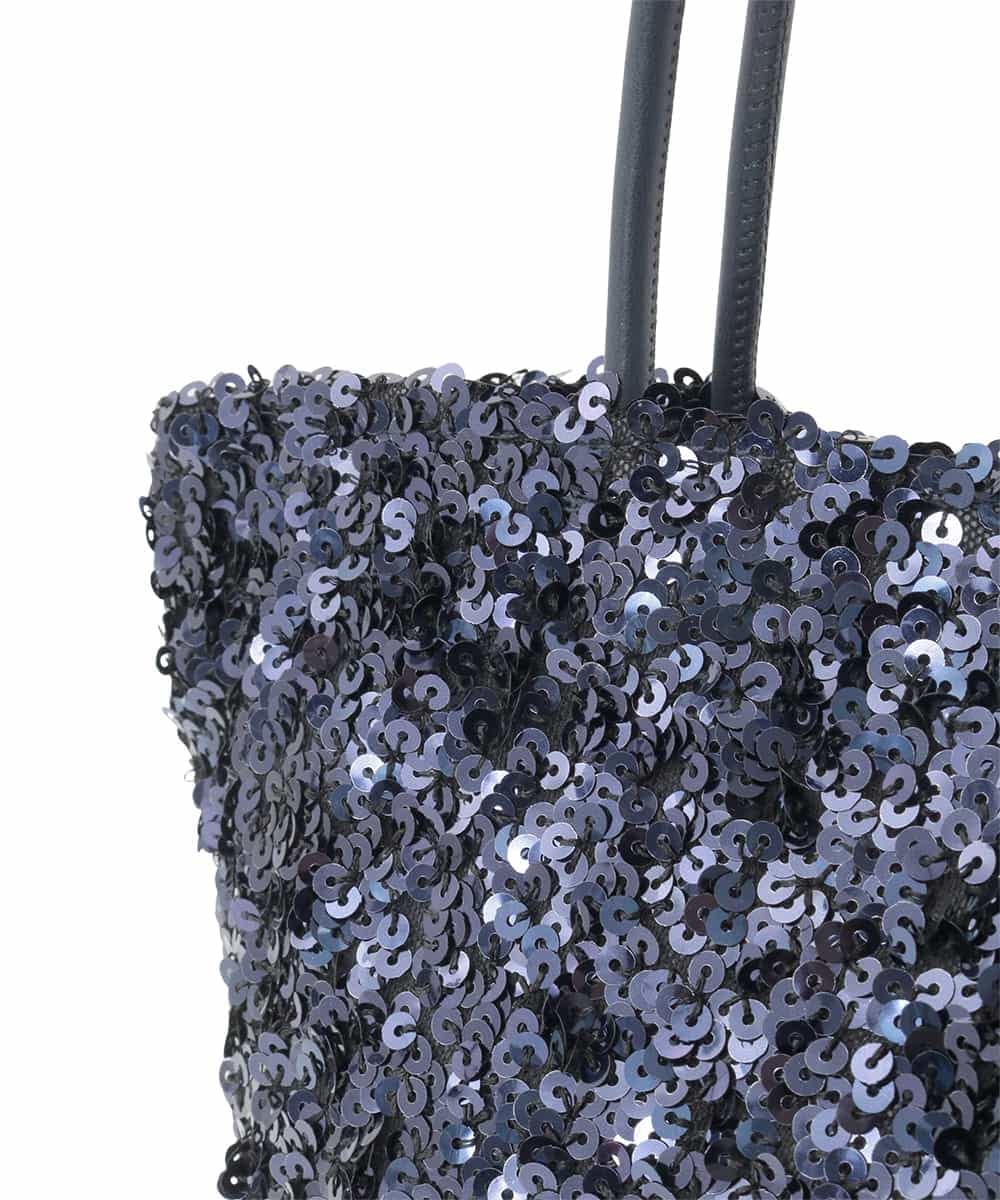 OZ5BD30054 eur3(エウルキューブ) 【2WAY】スパンコールミニトートバッグ ネイビー