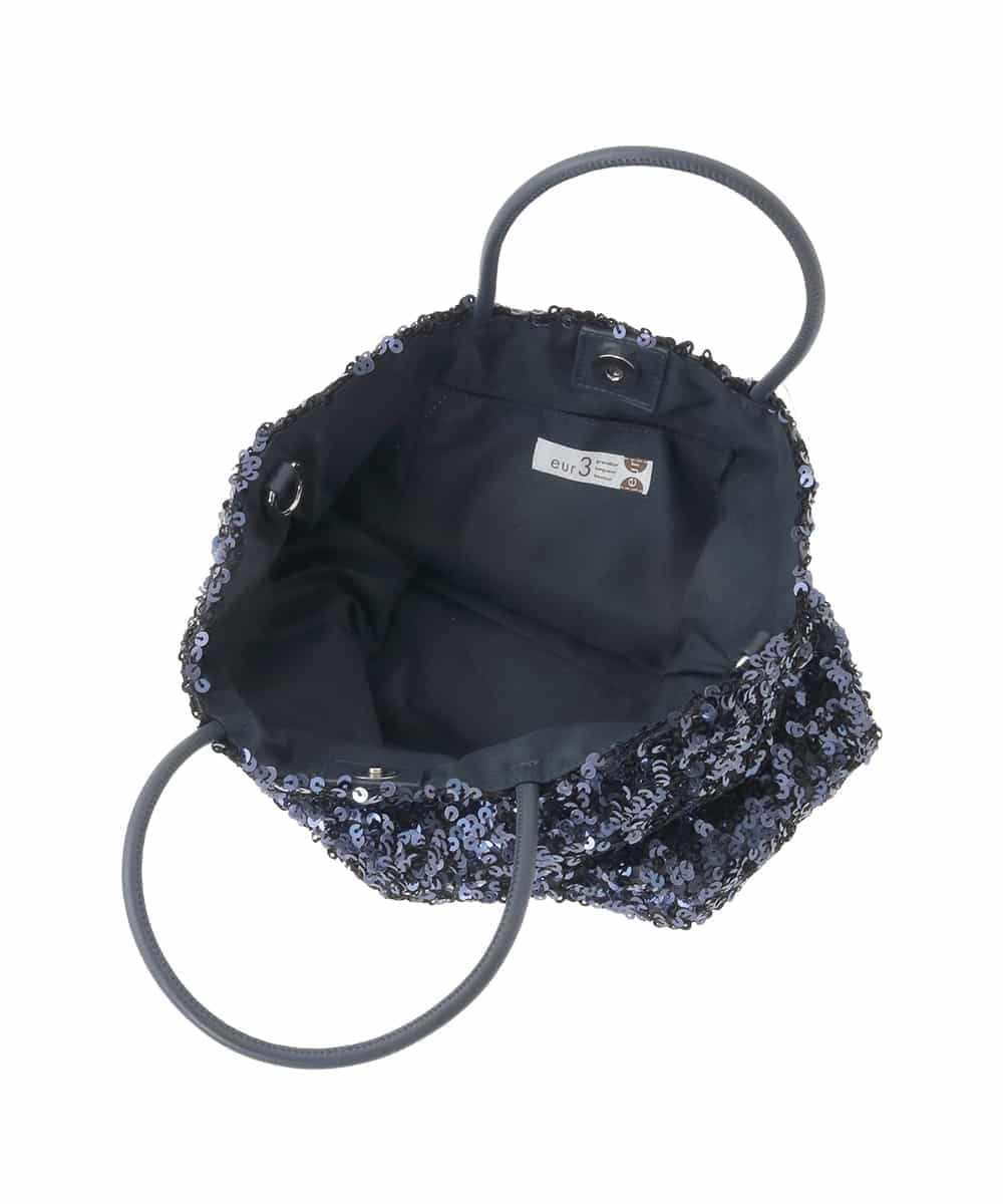 OZ5BD30054 eur3(エウルキューブ) 【2WAY】スパンコールミニトートバッグ ネイビー