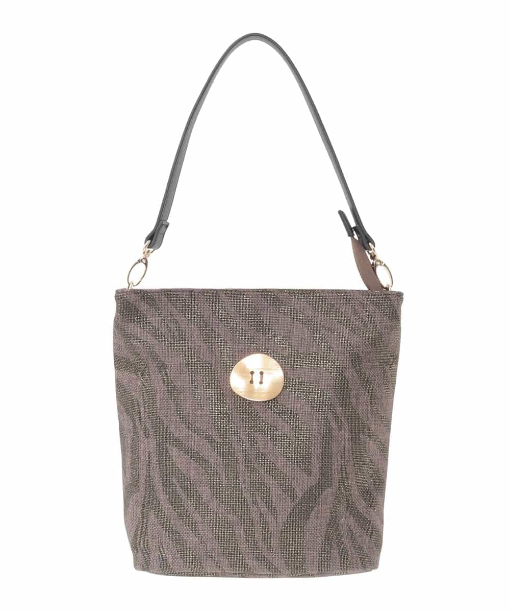 OZ5DD02079 eur3(エウルキューブ) ゼブラ箔デザイントートバッグ ブラウン