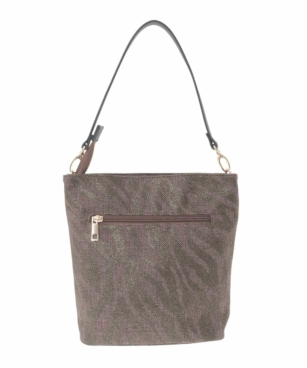 OZ5DD02079 eur3(エウルキューブ) ゼブラ箔デザイントートバッグ ブラウン