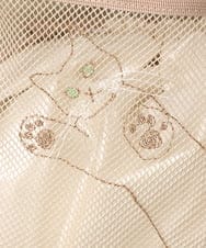 OZ5DD03064 eur3(エウルキューブ) キャット刺繍メッシュトートバッグ ブラック