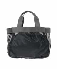 OZ5DD03064 eur3(エウルキューブ) キャット刺繍メッシュトートバッグ ブラック