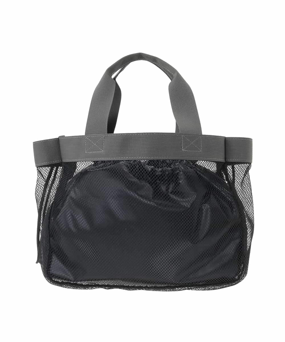 OZ5DD03064 eur3(エウルキューブ) キャット刺繍メッシュトートバッグ ブラック