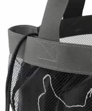 OZ5DD03064 eur3(エウルキューブ) キャット刺繍メッシュトートバッグ ブラック