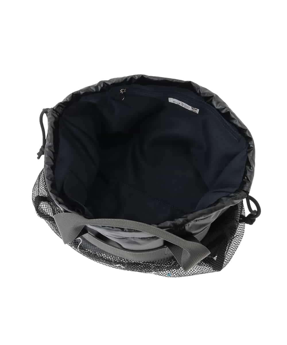 OZ5DD03064 eur3(エウルキューブ) キャット刺繍メッシュトートバッグ ブラック