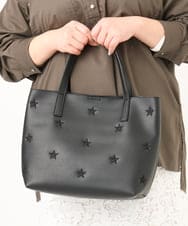 OZ5EA04064 eur3(エウルキューブ) 星柄刺繍トートバッグ ブラック(94)