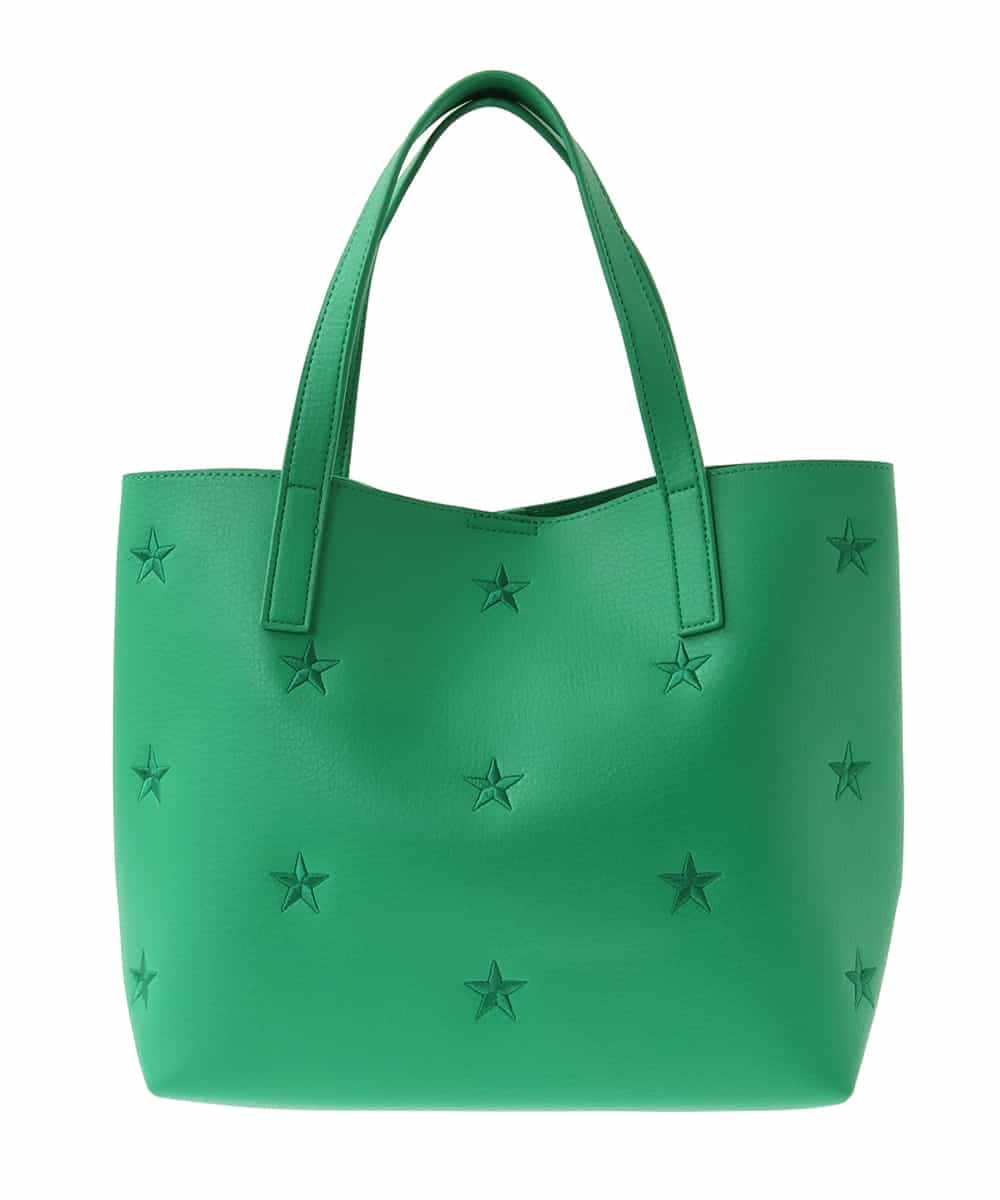 OZ5EA04064 eur3(エウルキューブ) 星柄刺繍トートバッグ グリーン(35)