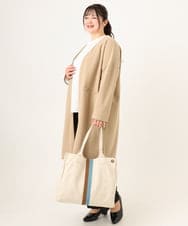 OZ5EA05074 eur3(エウルキューブ) 配色ラインスクエアトートバッグ アイボリー(80)