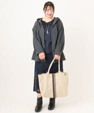 OZ5EA05074 eur3(エウルキューブ) 配色ラインスクエアトートバッグ ベージュ(82)