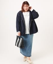 OZ5ED04064 eur3(エウルキューブ) 【2WAY】ストライプパイピングスクエアトートバッグ ブラック