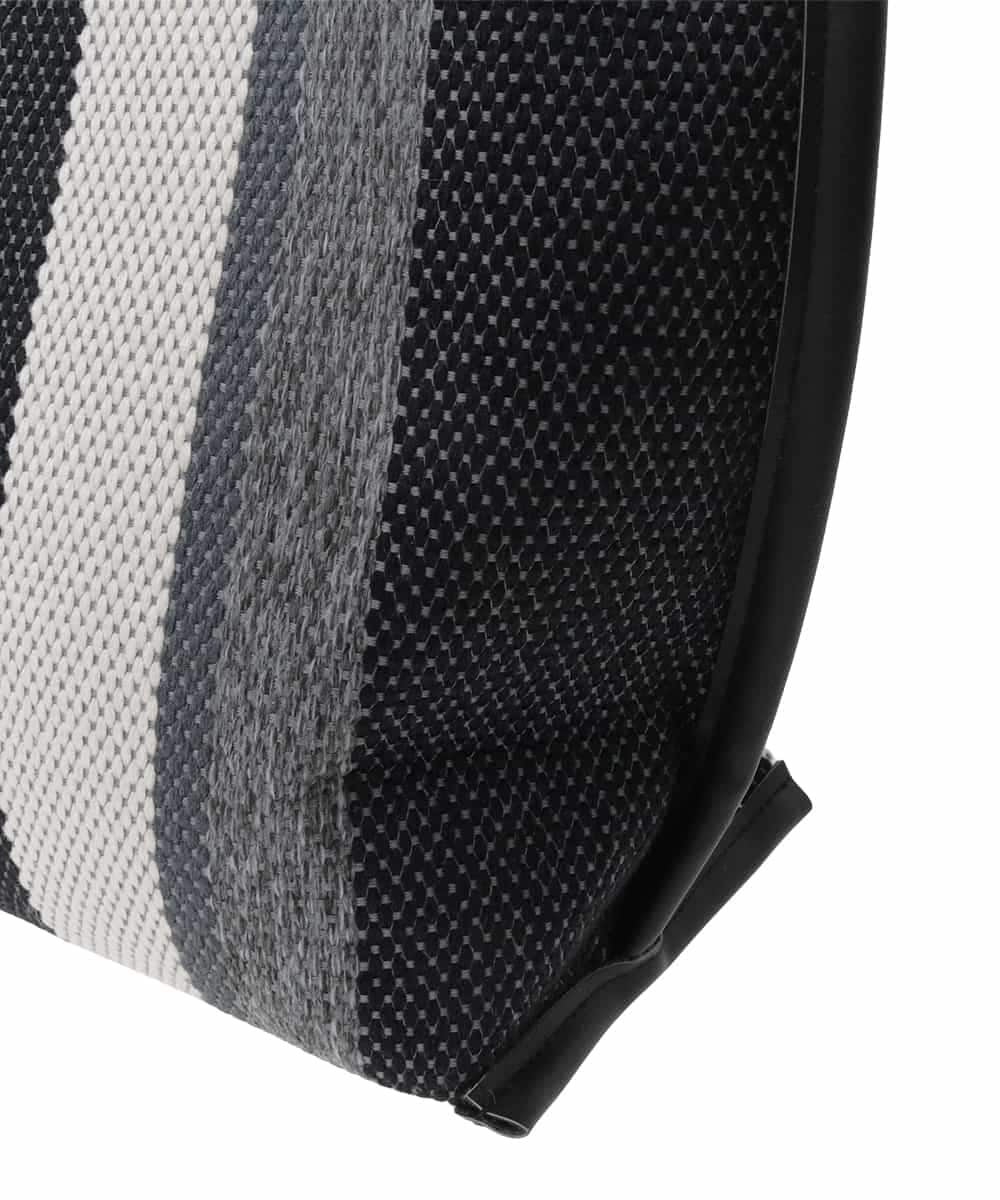 OZ5ED04064 eur3(エウルキューブ) 【2WAY】ストライプパイピングスクエアトートバッグ ブラック