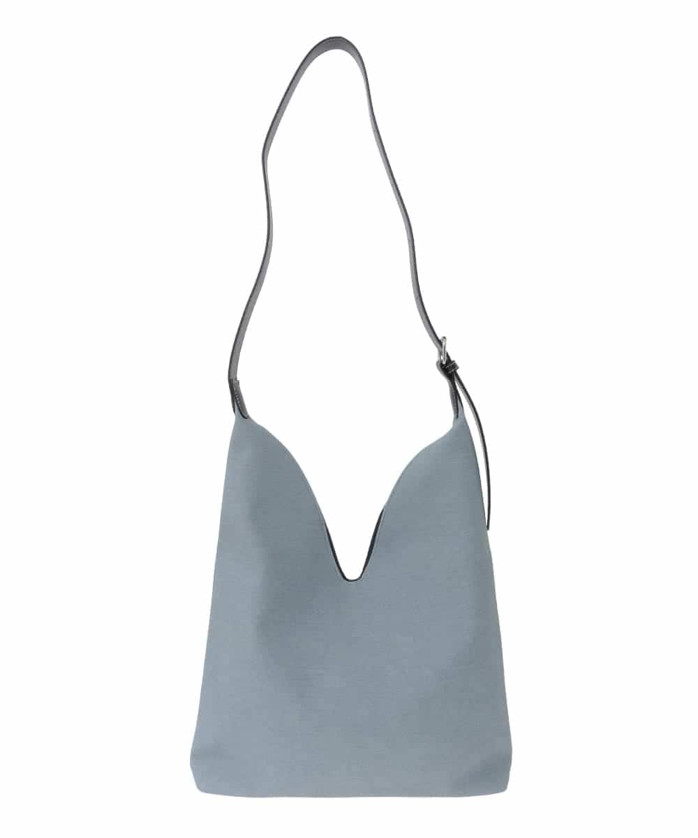 OZ5ED05044 eur3(エウルキューブ) Vカットフェイクレザーショルダーバッグ グレー