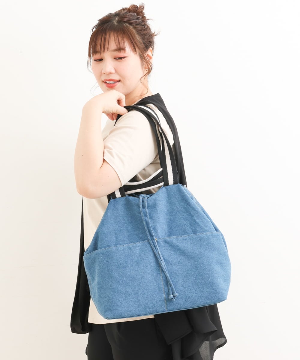 OZ5ES04070 eur3(エウルキューブ) 巾着デザインデニムトートバッグ ブルー(55)