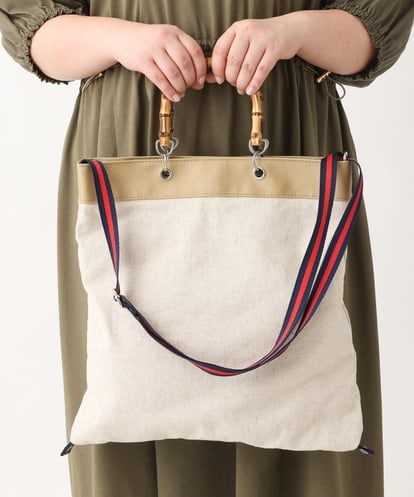 OZ5EV05089 eur3 【2WAY】バンブーハンドルフラットバッグ