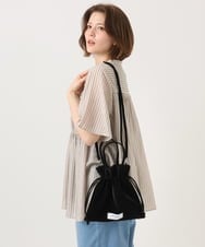OZ5GD08029 eur3(エウルキューブ) フェイクレザー巾着ミニバッグ ブラック