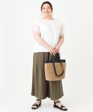 OZ5GV11079 eur3(エウルキューブ)  【2WAY】異素材ドッキングペーパートート ブラック