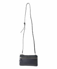 OZ5JD15069 eur3(エウルキューブ) カウレザーウォレットショルダーバッグ ブラック