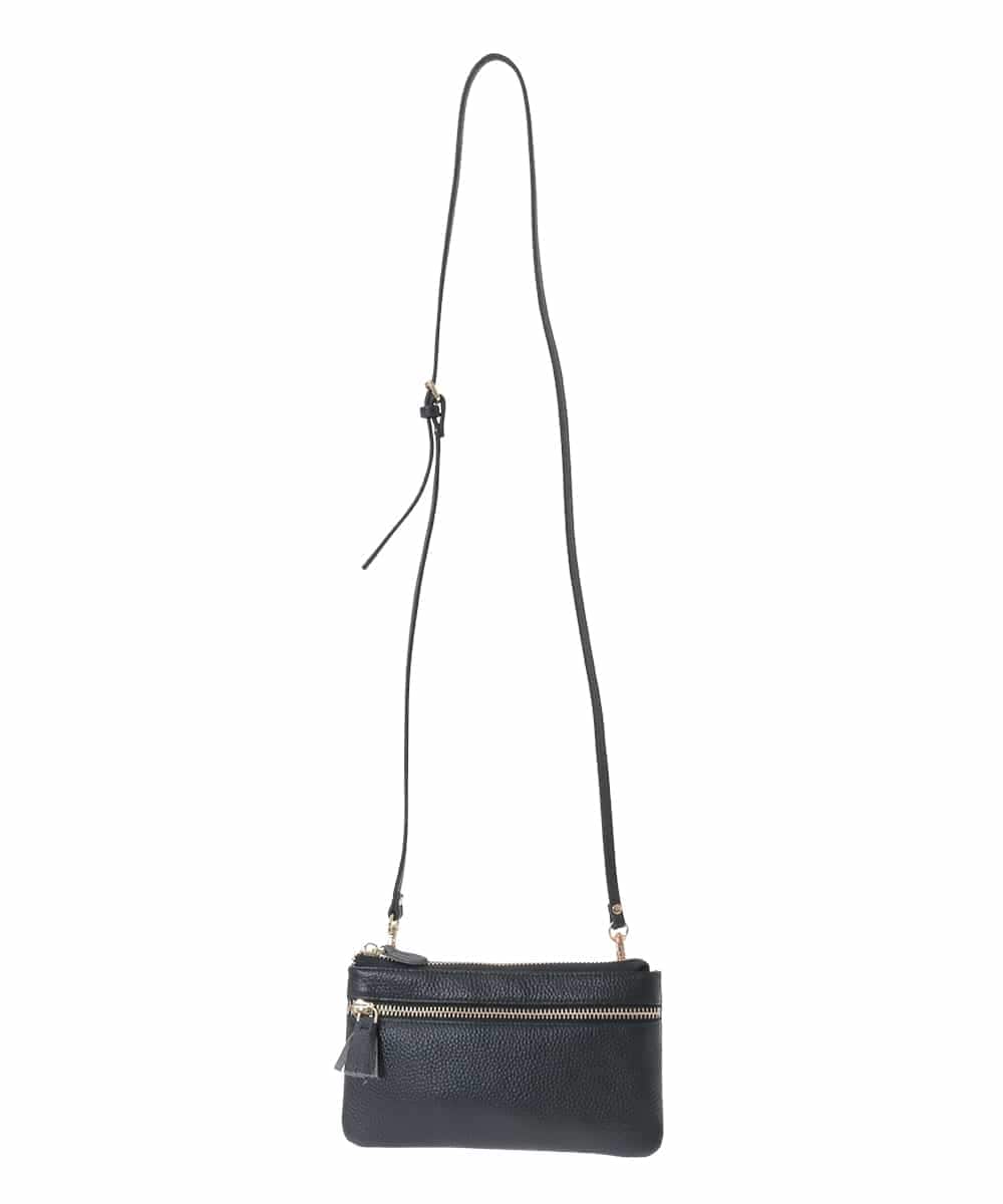 OZ5JD15069 eur3(エウルキューブ) カウレザーウォレットショルダーバッグ ブラック