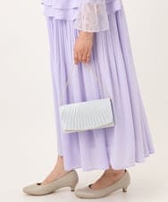 OZ5JD17069 eur3(エウルキューブ) 【2WAY】プリーツデザインクラッチバッグ ライトグレー