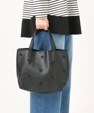 OZ5KA22064 eur3(エウルキューブ) スター刺繍トートバッグ ブラック