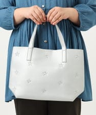 OZ5KA22064 eur3(エウルキューブ) スター刺繍トートバッグ シルバー