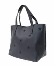 OZ5KA22064 eur3(エウルキューブ) スター刺繍トートバッグ ブラック