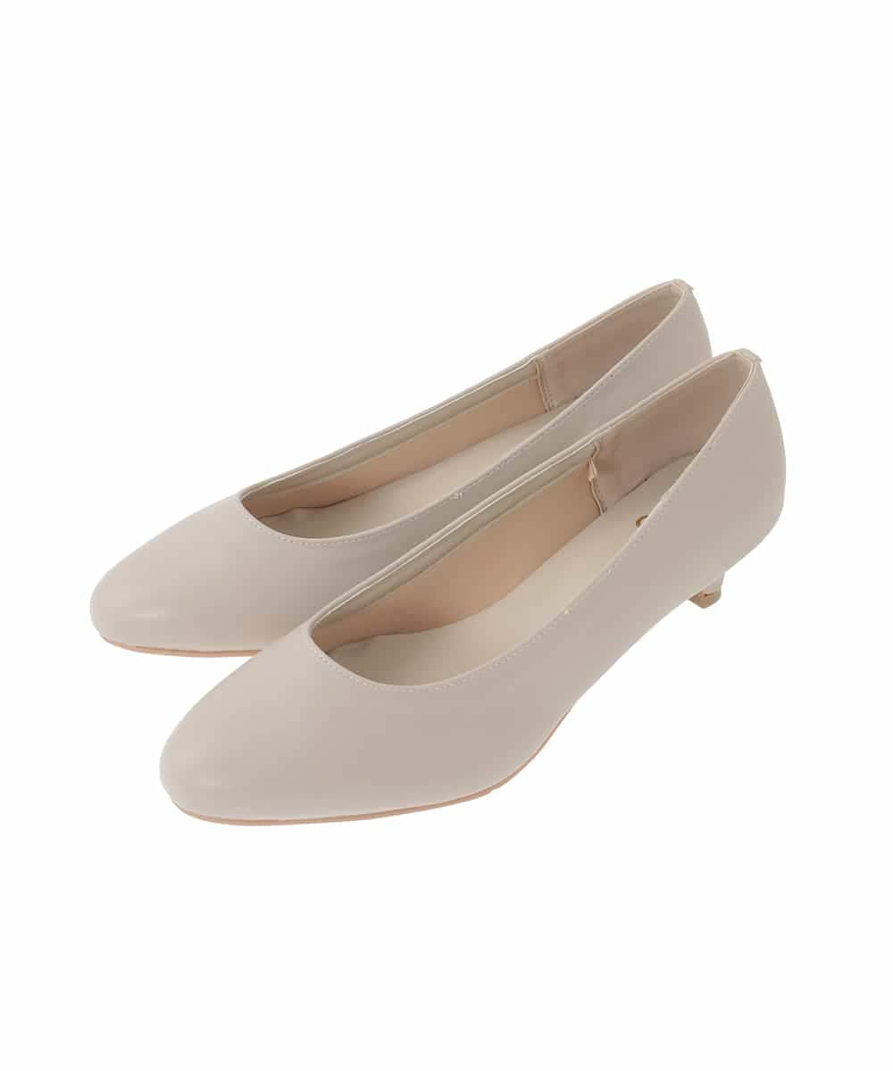 OZ6CD01089 eur3(エウルキューブ) 【幅広さんOK！ワイズ3E】キトゥンヒールパンプス グレージュ