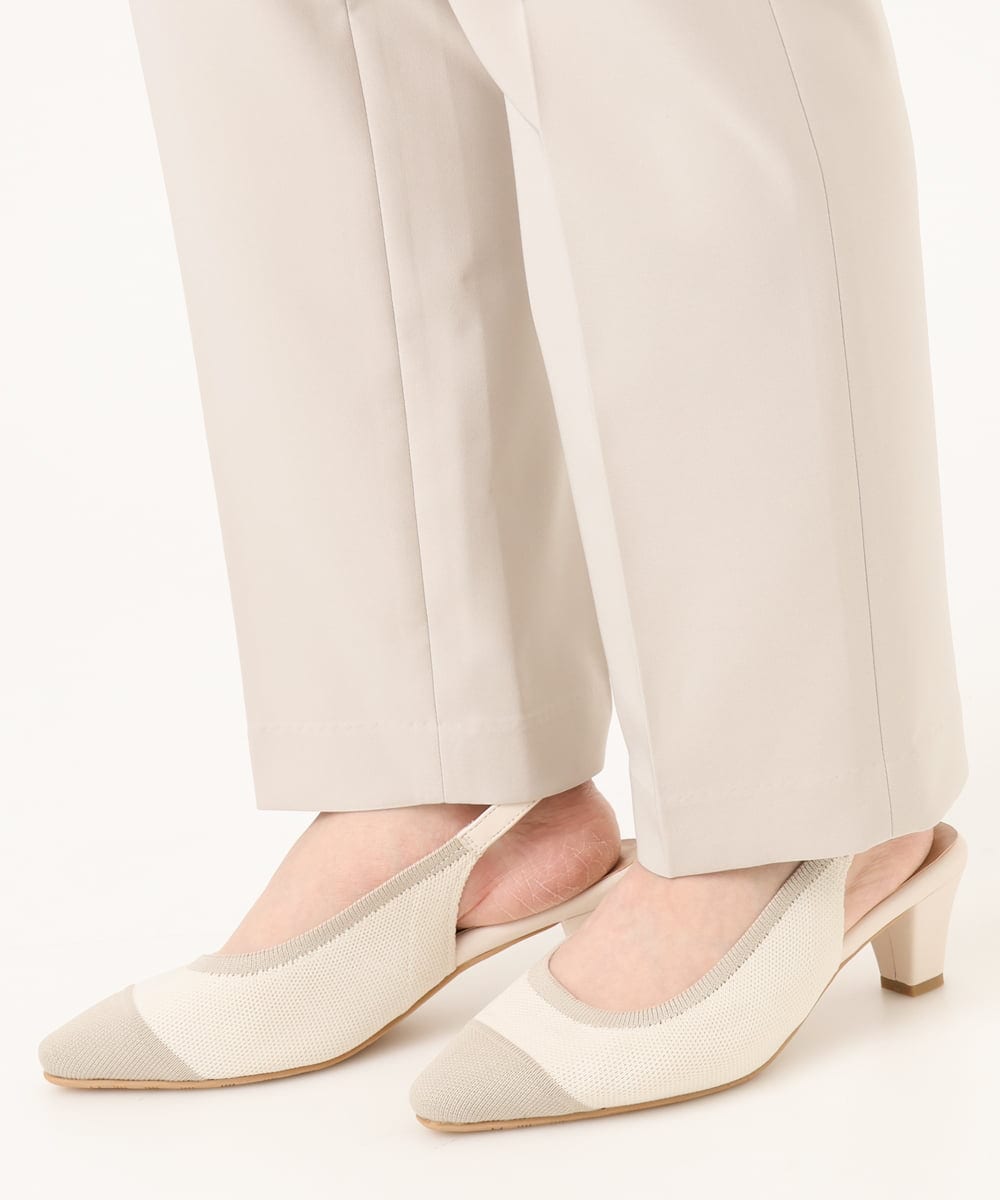 OZ6DD02079 eur3(エウルキューブ) 【la farfaコラボ／高機能スポンジ】バイカラーデザインパンプス アイボリー