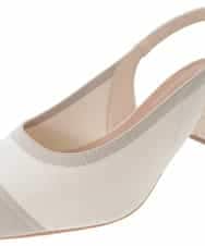 OZ6DD02079 eur3(エウルキューブ) 【la farfaコラボ／高機能スポンジ】バイカラーデザインパンプス アイボリー