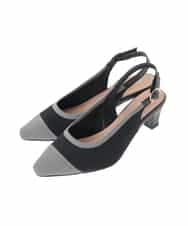 OZ6DD02079 eur3(エウルキューブ) 【la farfaコラボ／高機能スポンジ】バイカラーデザインパンプス ブラック