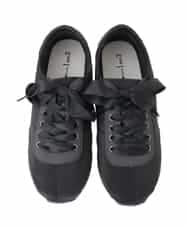 OZ6DD03079 eur3(エウルキューブ) 【【la farfaコラボ／高機能スポンジ】レースアップリボンデザインスニーカー ブラック