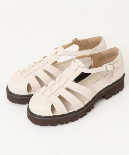 OZ6ES03065 eur3 【WEB先行販売】【幅広さんOK！ワイズ4E】la farfaシューズコラボ！グルカサンダル