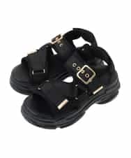 OZ6FA05089 eur3(エウルキューブ) ベルトデザインボリュームサンダル ブラック(94)